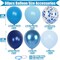 60pcs 12 Inch Blue Macaron Balloon Set – Metallic, Matte & Confetti Navy Latex Balloons for Birthday, Wedding, Baby Shower, Graduation & Party Decorations
